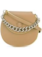 Versace Palazzo Curved Crossbody Bag, Women's, Nude/neutrals, Leather