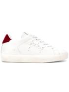 Leather Crown Contrast Heel Counter Sneakers - White