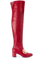 Stella Luna Buckle Detail Over-the-knee Boots - Red