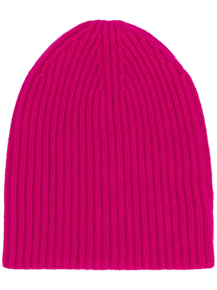 Erika Cavallini Rib Knit Beanie - Pink & Purple