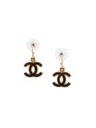 Chanel Vintage Drop Cc Logo Earrings