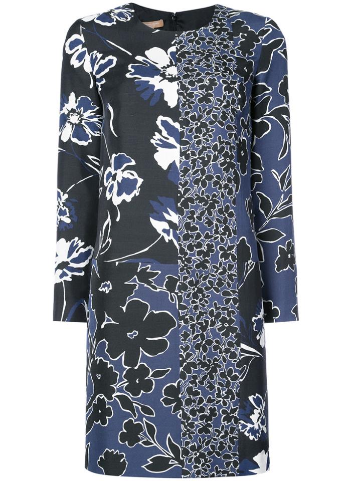 Michael Kors Collection Floral Print Dress - Blue