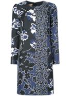 Michael Kors Collection Floral Print Dress - Blue