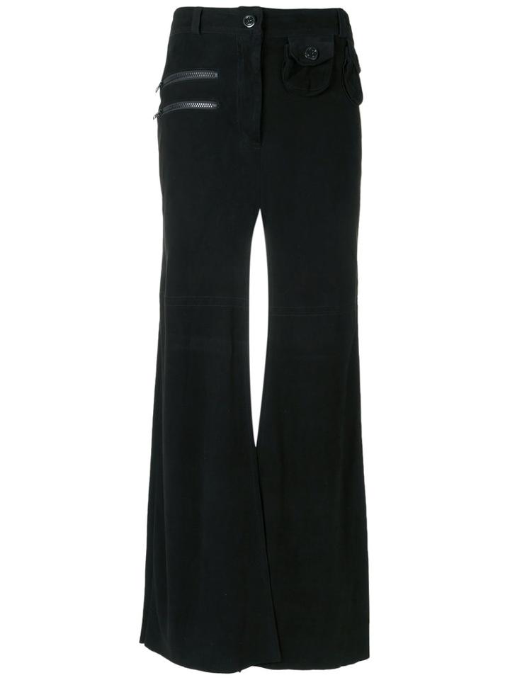 Andrea Bogosian Suede Maxi Skirt, Women's, Size: Medium, Black, Chamois Leather