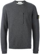 Stone Island Chest Pocket Sweatshirt, Men's, Size: Large, Grey, Cotton