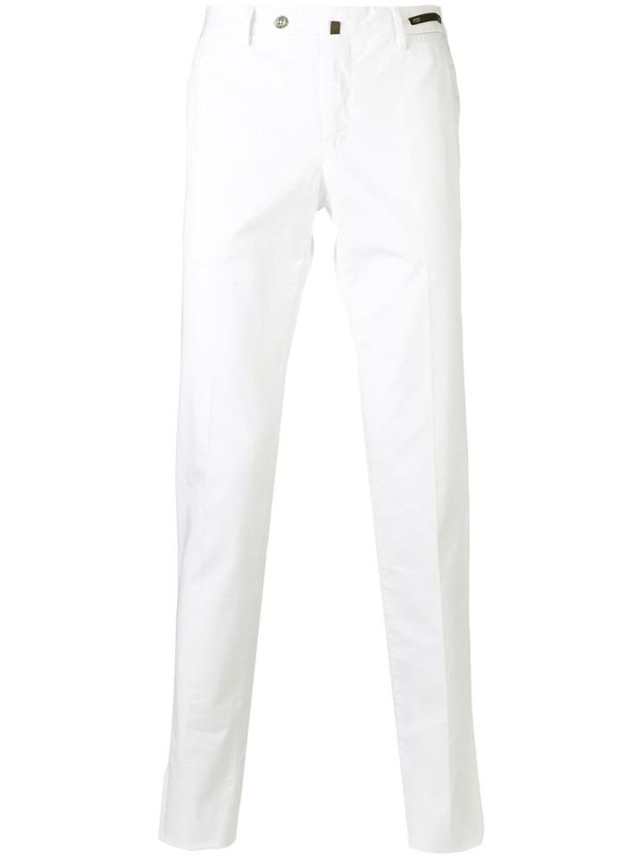 Pt01 Slim-fit Trousers, Men's, Size: 54, White, Cotton/spandex/elastane