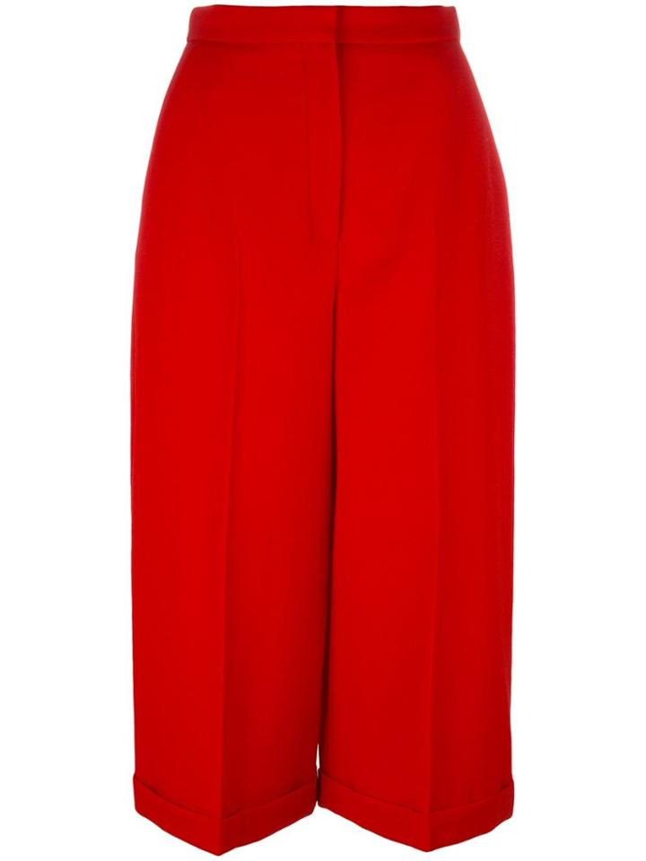 Alexander Mcqueen Pleated Culottes - Red