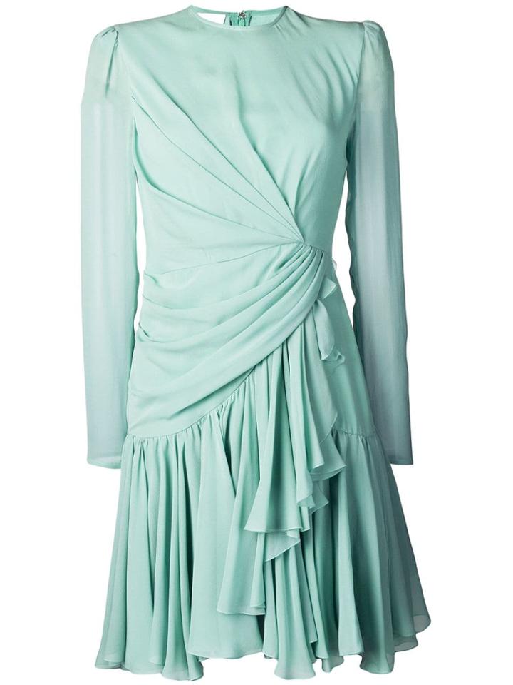Giambattista Valli Asymmetric Gathered Front Dress - Blue