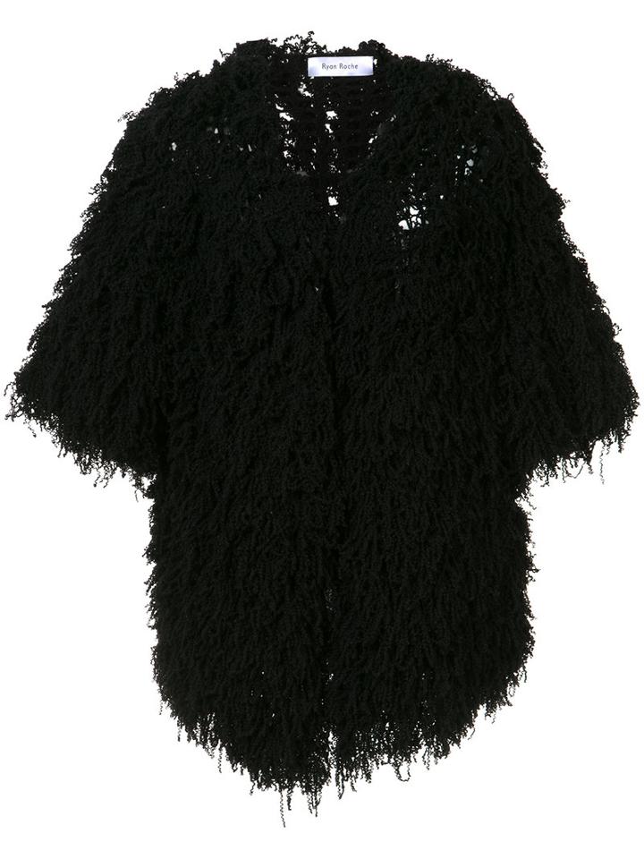 Ryan Roche - Furry Effect Cardigan - Women - Cashmere - Xs, Women's, Black, Cashmere