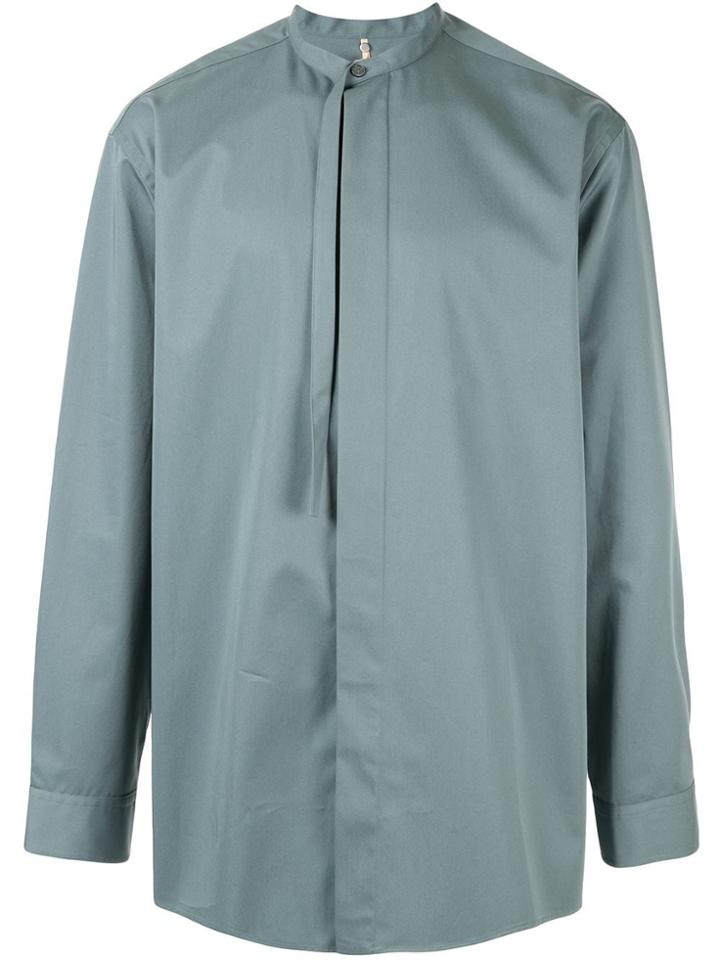 Oamc Long Sleeved Boxy Fit Shirt - Blue