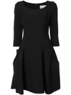 Carolina Herrera Three-quarter Sleeve A-line Dress