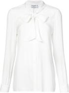 Frame Denim Tied Neck Shirt, Women's, Size: Small, White, Silk