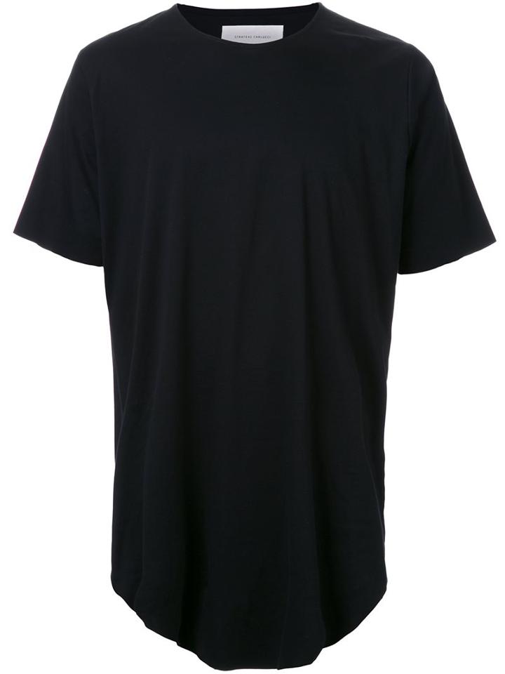 Strateas Carlucci 'raw' Scoop Neck T-shirt, Men's, Size: Large, Black, Cotton