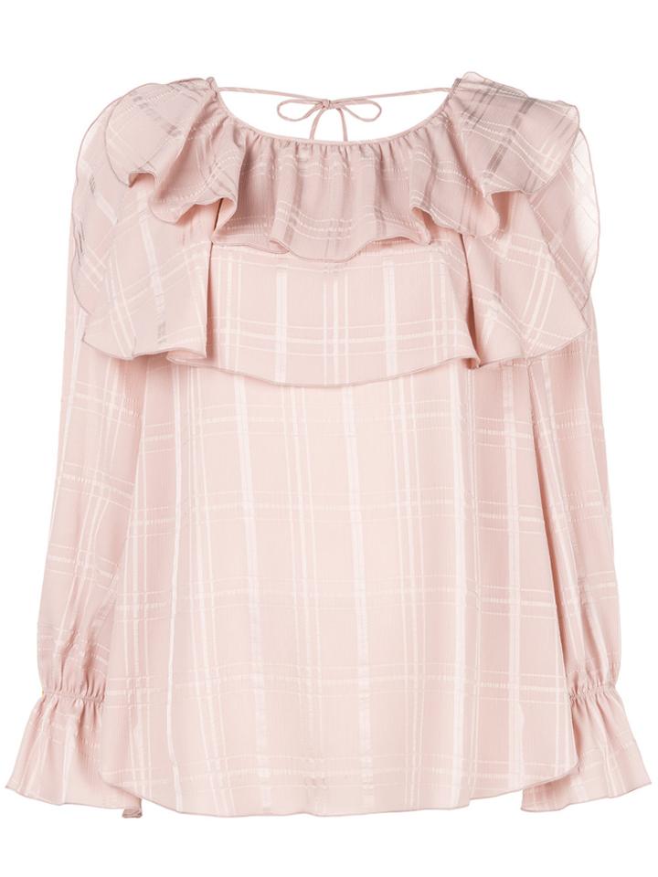 See By Chloé Frilled Loose Blouse - Pink & Purple