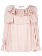 See By Chloé Frilled Loose Blouse - Pink & Purple