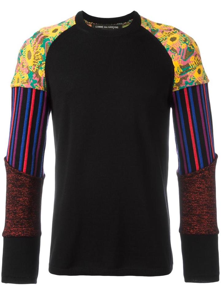 Patchwork Sleeve Jumper, Men's, Size: Medium, Black, Wool, Comme Des Garçons Homme Plus