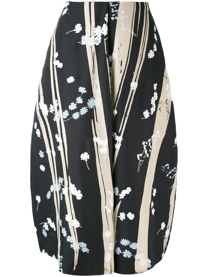 Jil Sander - Dryas Printed Skirt - Women - Silk - 36, Black, Silk