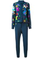 Mira Mikati - Star Print Jumpsuit - Women - Silk - 38, Blue, Silk
