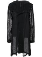 Nude Sheer Panel Coat - Black