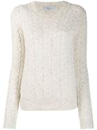 Blumarine Cable Knit Jumper - White