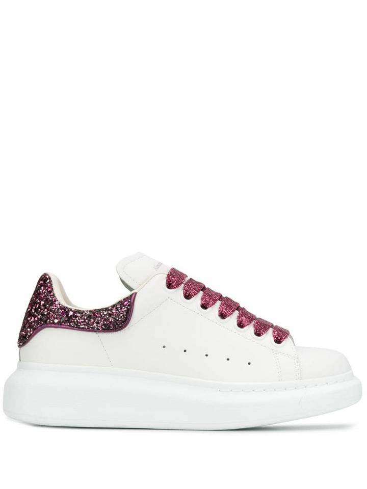 Alexander Mcqueen Glitter Detailed Sneakers - White
