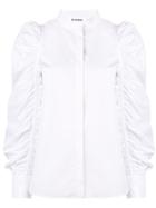 Jil Sander Ruched Puff Sleeve Shirt - White