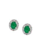 Wouters & Hendrix Gold 18kt Gold, Diamond And Emerald Stud Earrings -