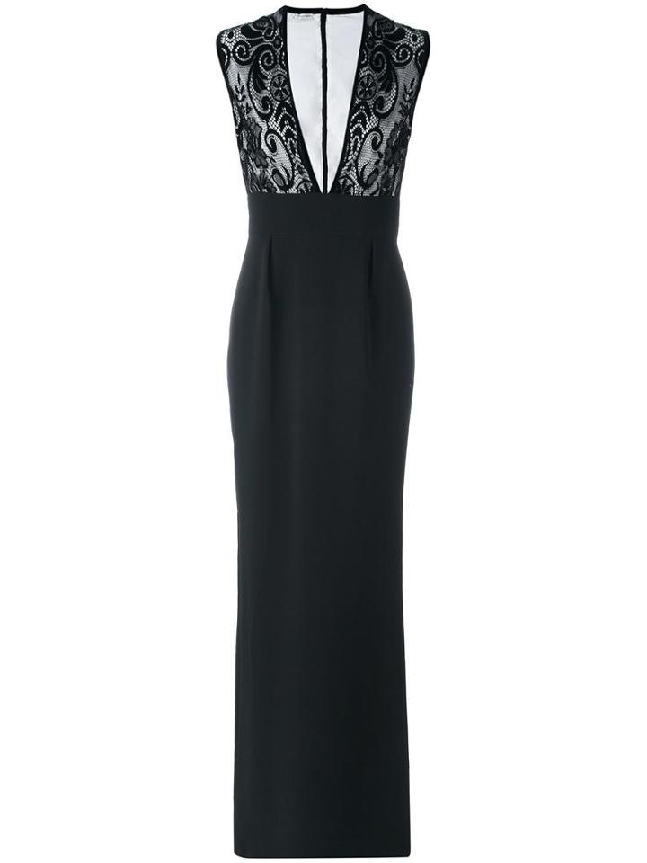 Emanuel Ungaro Lace Bodice Evening Dress - Black