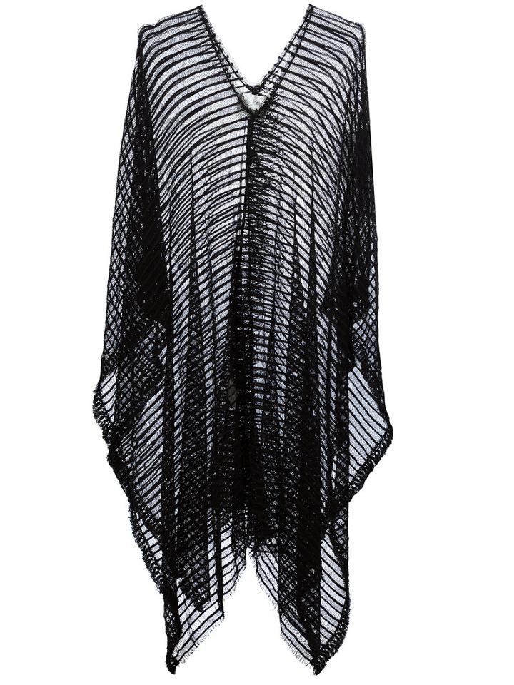 Forte Forte Sheer Striped Tunic, Women's, Black, Cotton/elastodiene/polyamide