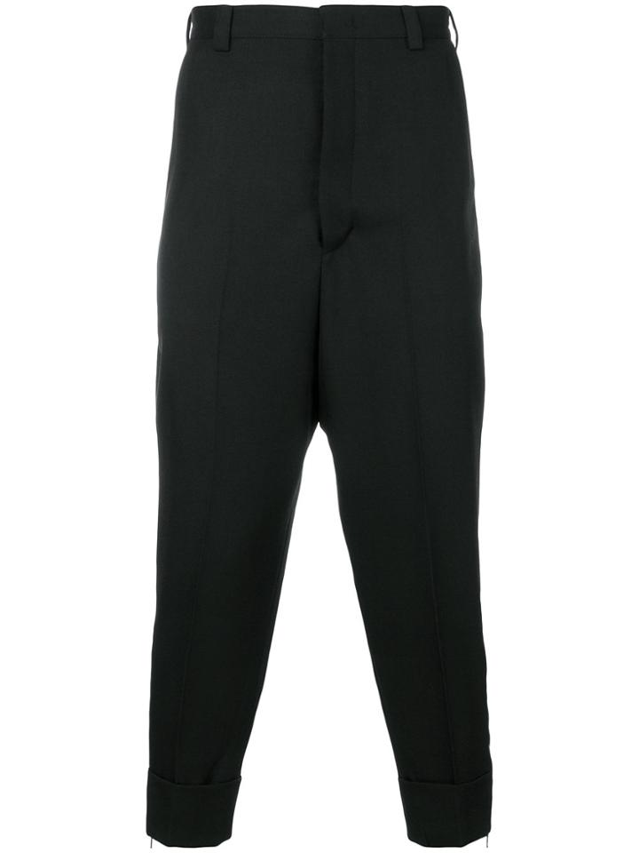 Pt01 Oversized Cropped Trousers - Black