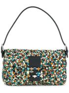 Fendi 'baguette' Shoulder Bag, Women's, Blue, Polyester/resin/leather/glass