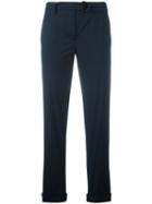 Akris Slim-fit Trousers, Women's, Size: 44, Blue, Cotton