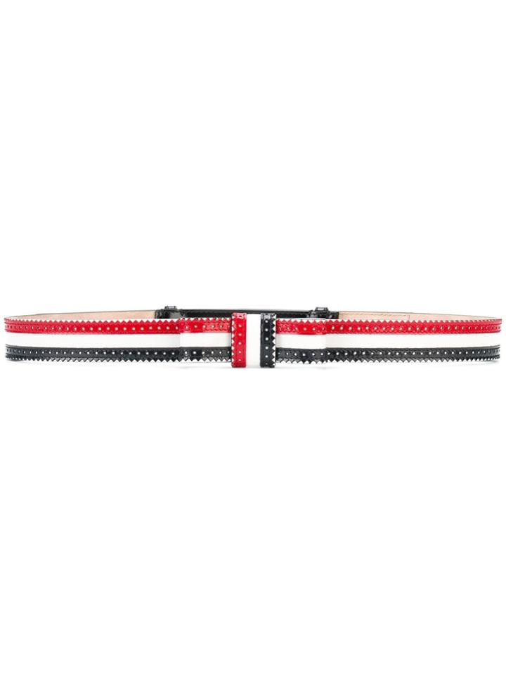 Thom Browne Leather Brogue Belt - Multicolour