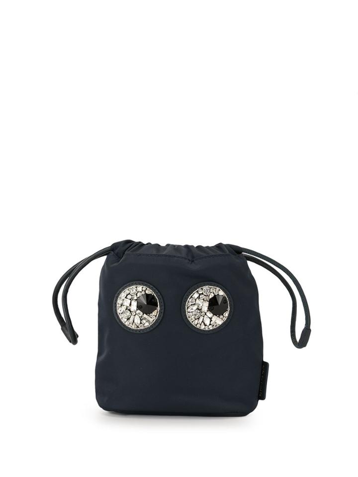 Anya Hindmarch Embellished Eye Bucket Bag - Blue
