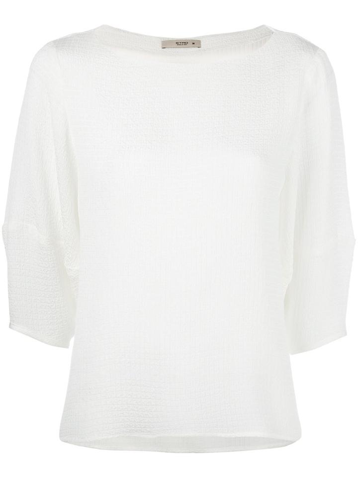 Etro Boat Neck Blouse, Women's, Size: 38, White, Silk
