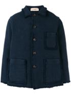 Maison Flaneur Fringed-trim Jacket, Men's, Size: 48, Blue, Cotton