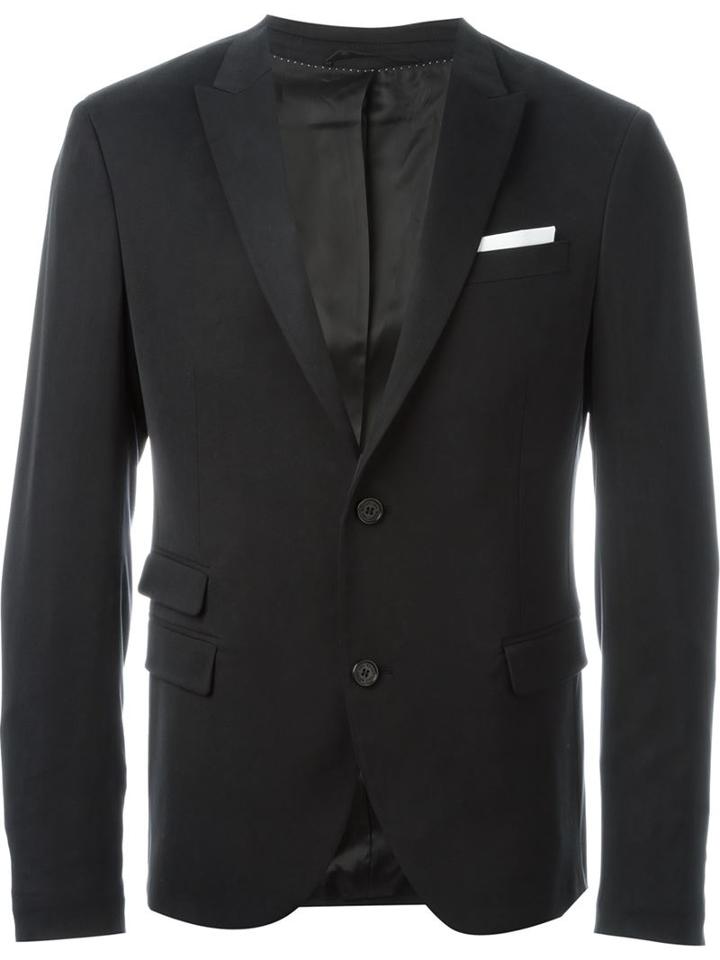 Neil Barrett Two Button Blazer, Men's, Size: 52, Black, Cupro/modal/polyamide