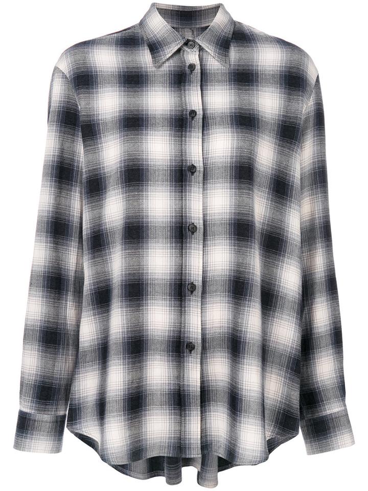 Mm6 Maison Margiela - Checked Loose Fit Shirt - Women - Cotton - 44, Black, Cotton