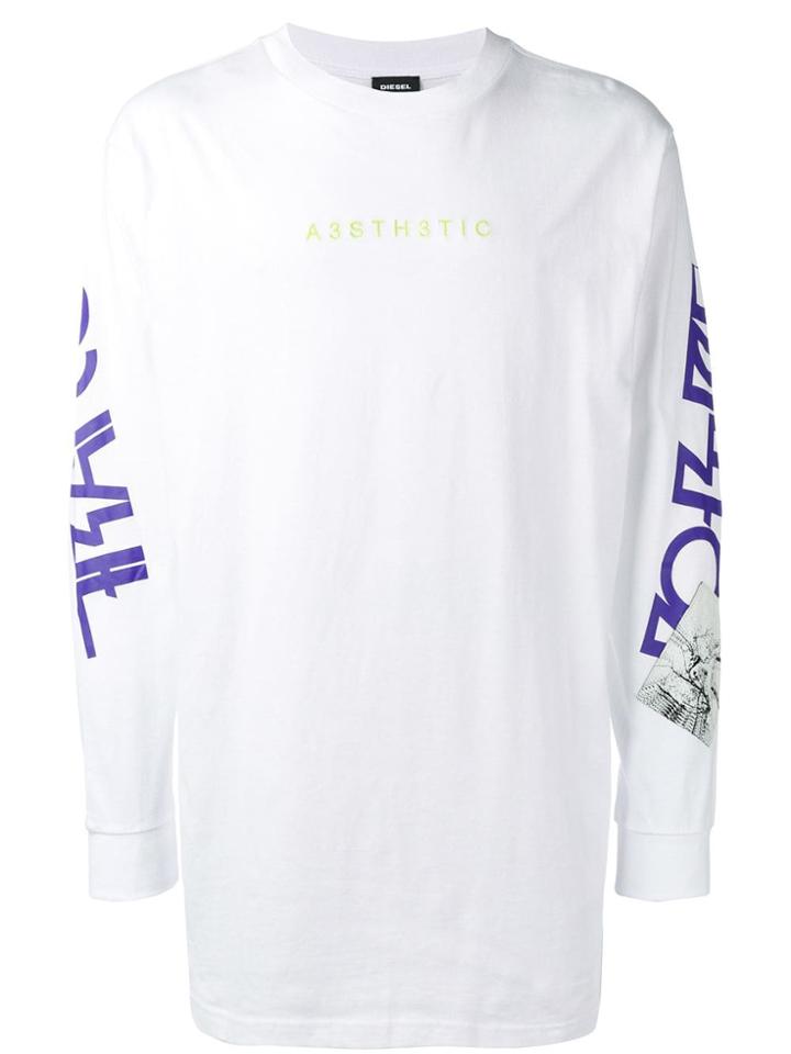 Diesel T-lucas-ls-yb Sweatshirt - White