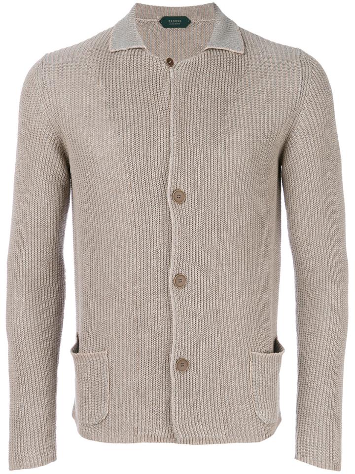 Zanone Classic Fitted Cardigan - Nude & Neutrals