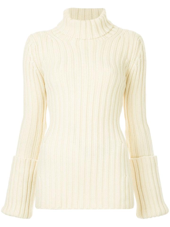 Yohji Yamamoto Vintage Turtle Neck Ribbed Jumper - White