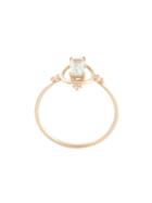 Natalie Marie 9kt Yellow Gold Alya Green Amethyst Halo Ring - 9ct