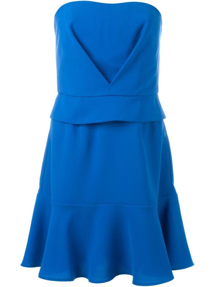 Carven Flared Hem Strapless Dress