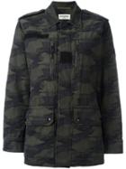 Saint Laurent Camouflage Military Jacket, Women's, Size: 38, Green, Cotton
