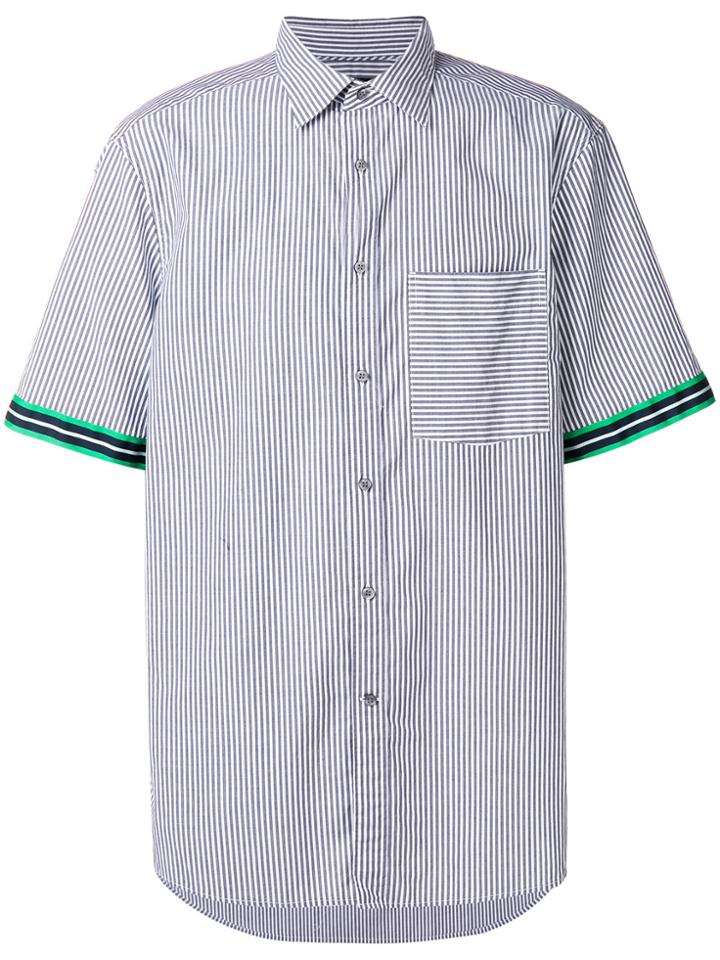 Ck Calvin Klein Gano Modern Stripe Short Sleeve Shirt - Blue