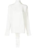 Tibi Fringed Scarf Top - White