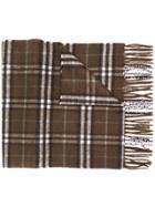 Burberry Checked Fringe Scarf - Brown