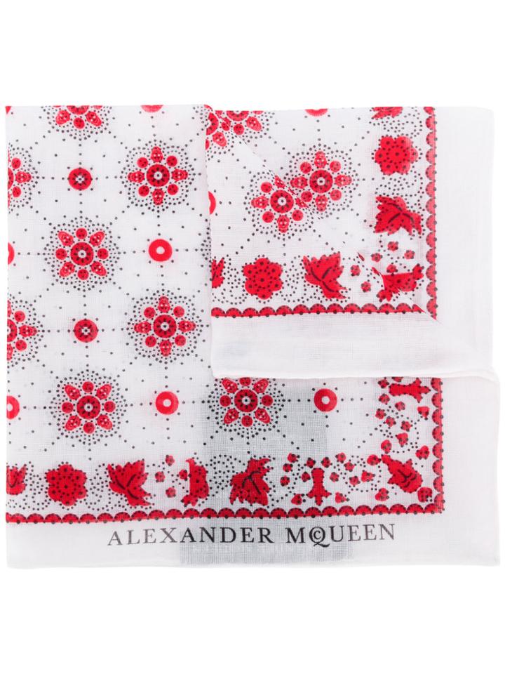 Alexander Mcqueen Printed Scarf - White