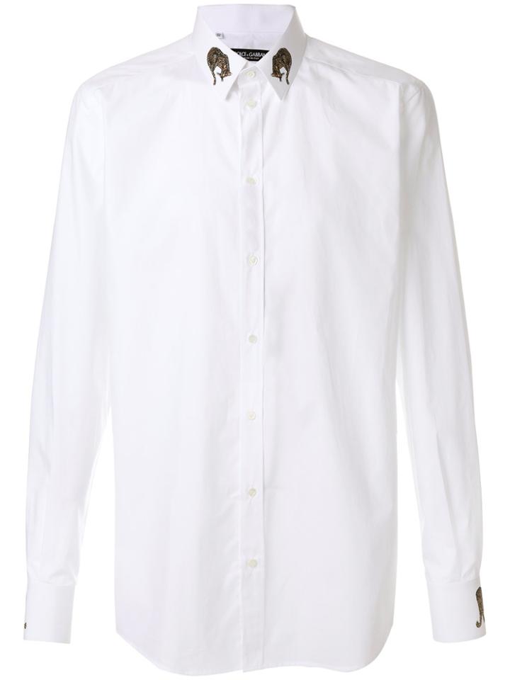 Dolce & Gabbana Leopard Patches Shirt - White