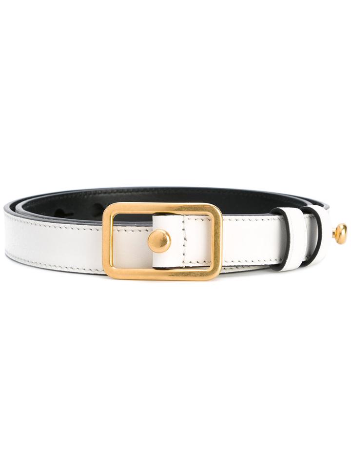 Prada Eny Belt, Women's, Size: 85, Black, Calf Leather